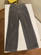 Vintage John Alexander Size 34 Gray Cuffed Corduroy Pants Chino Made in USA