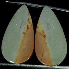 18.50Cts.Natural Best Polygram Jasper Pair Pear Cabochon Gemstone 12X24X4MM