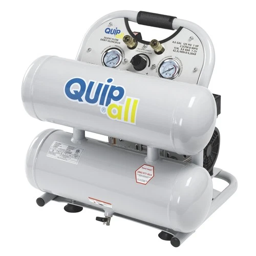 Quipall 4-1-SILTWN-AL Ultra Quiet 1 HP 4.6 Gal. Twin Stack Air Compressor New
