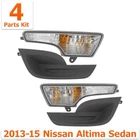 Front Fog Light Cover & Lamp Assembly Kit For 2013-2015 Nissan Altima Sedan