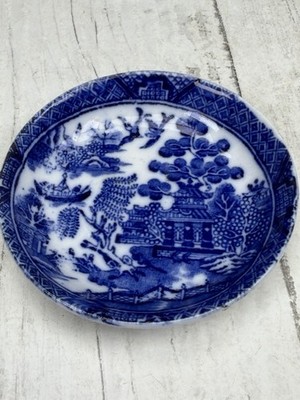Antique Wedgwood & Co Ltd Blue Willow Mini Saucer Trinket Dish