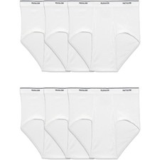 Fruit of the Loom Men's Classic Brief, White, Assorted 6 Pack