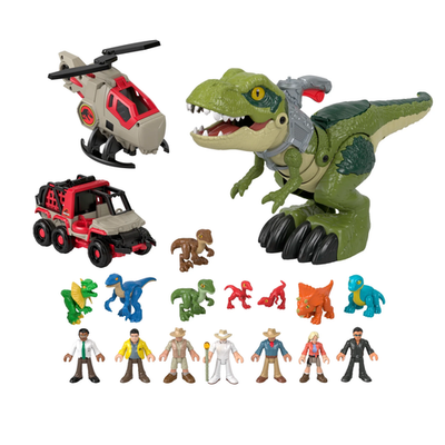 Jurassic World JFB33 Imaginext Playset, Includes 9 Dinosaurs, 7