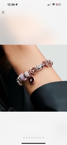 New 100% Authentic PANDORA Roses Gold Matte Pink Murano Glass Charm 789421C00 - Picture 13 of 16