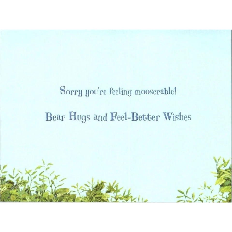 New Leanin Tree Greeting Card Get Well Hugs Moose Bear Jeffrey Severn "Buddies" - Image 3 of 4
