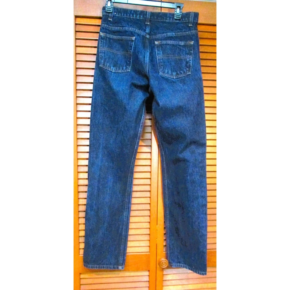 Pantalones de mezclilla para mujer Arizona azules bolsillos costuras doradas algodón talla 7 tiro medio Foto 2 de 4