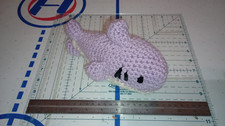 Large Handmade Crochet Shark Light Purple/Off White