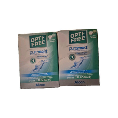 OPTI-FREE Pure Moist Multi-Purpose Solution HydraGlyde 1 case 2oz Trial LOT of 2