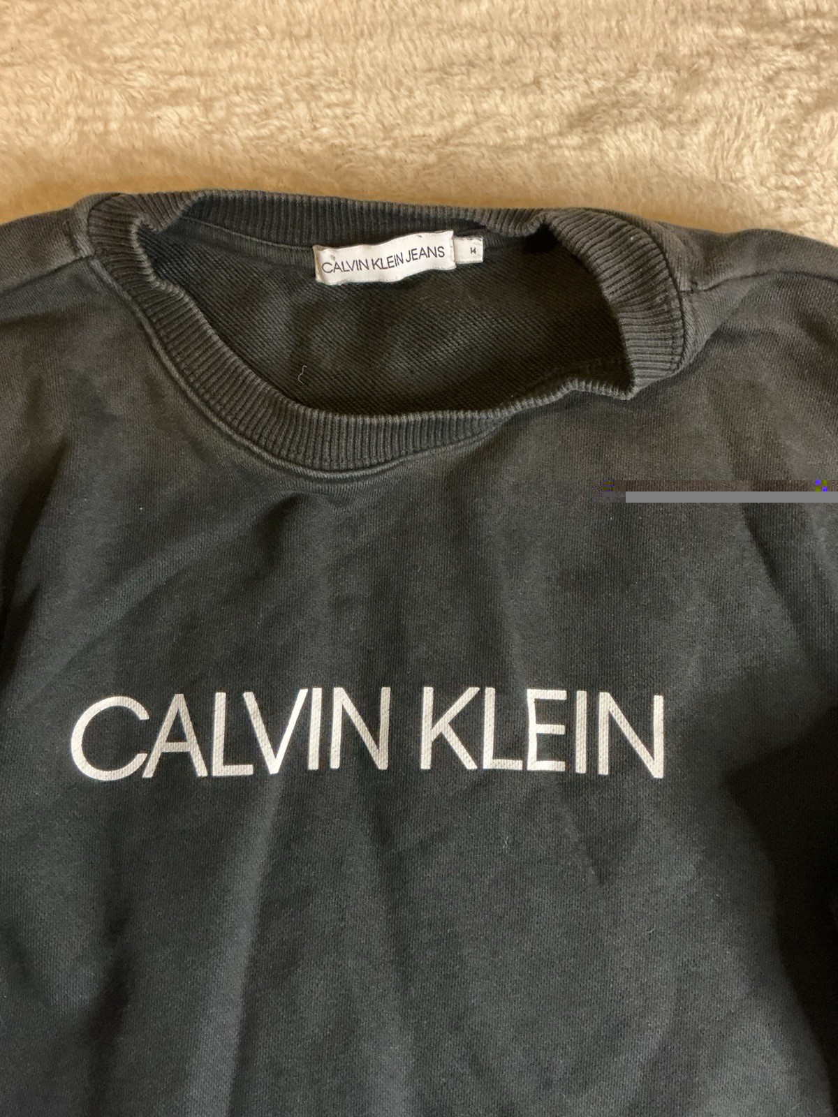Calvin Klein Jumper Sweatshirt Top Black Size 14 image 2
