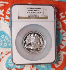 2013 Isle Of Man Angel * High Relief * 5 Oz .999 Silver Ngc Pf69 Ultra Cameo