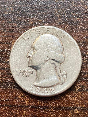 1942 p Washington silver quarter a. very fine coin. plus a surprise