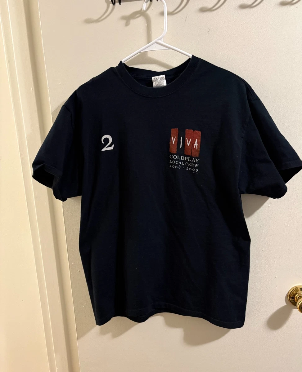Coldplay Viva La Vida Tour 2008 Crew T-Shirt Black Size XL Band