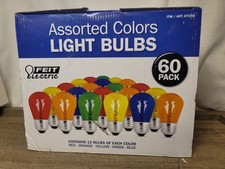 Feit Electric Assorted Colors Light Bulbs 60 Pack Red Orange Yellow Green Blue