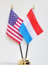 Set bandiera da tavolo doppia amicizia Stati Uniti d'America e Paesi Bassi