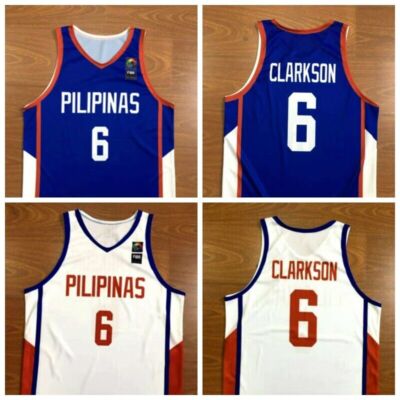 Youth/Men Clarkson #6 Team Pilipinas Basketball Jersey Stitched 2024