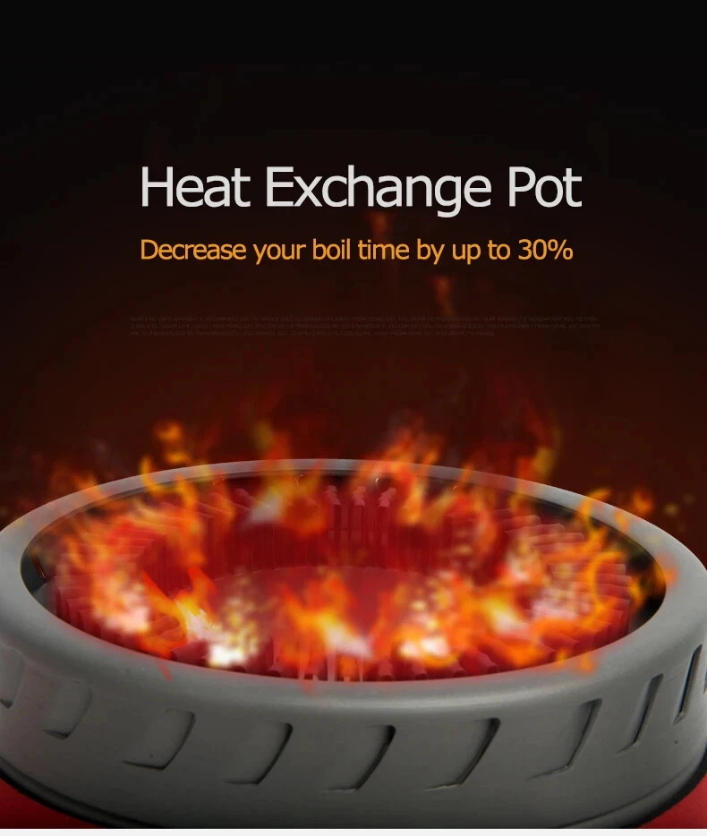 Alocs Outdoor Heat Exchange Cooking Pot Cookware Folding Handle Camping Hiking - Image 4 of 4