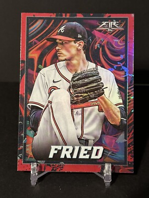 2022 Topps Fire MAX FRIED ~ Red Foil Flame Parallel ~ Braves #92