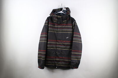 Volcom Mens Medium Rainbow Striped Nimbus 10,000mm Tactic Snowboard Jacket Parka