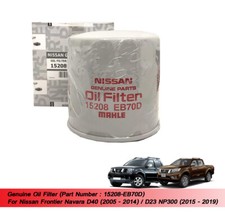Oil Filter 15208-EB70D For Nissan Frontier Navara D40 D23 NP300 2015 - 2019