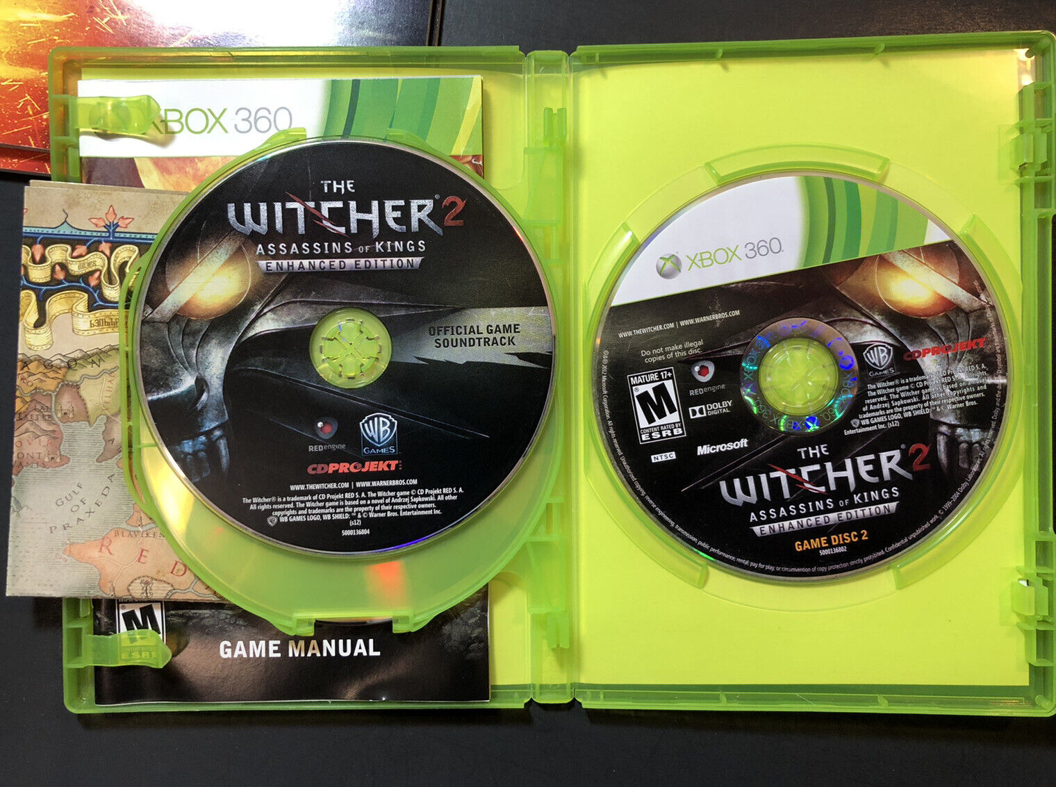 THE WITCHER 2 Assassins of Kings PC DVD-ROM Box Set Disc Perfect Condition  + Map