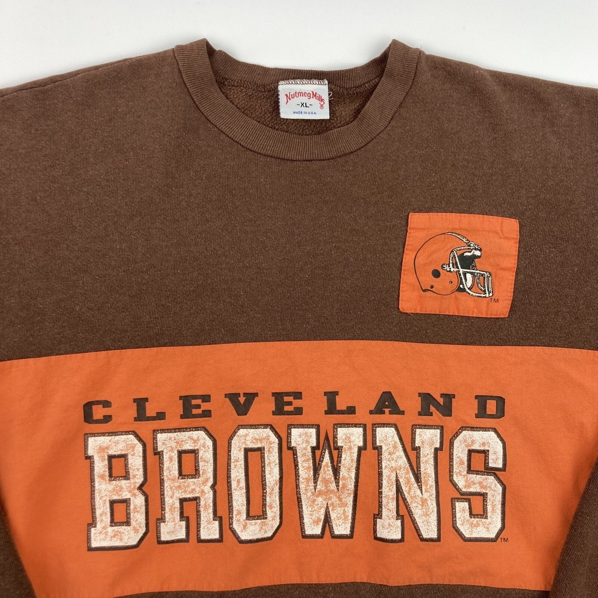 ウェア NutmegMills Vintage Cleveland Browns Nutmeg Mills Crewneck Color Block