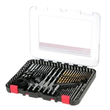 100 Piece Wood Metal Masonry Drill, Nut, Screwdriver Bits with Hole Saw Tool Kit
