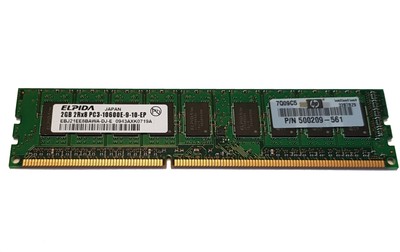 Elpida 2GB PC3-10600E DDR3 SDRAM 240pin Dimm ECC Server Memory EBJ21EE8BAWA-DJ-E