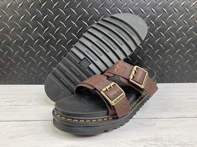 Dr. Martens Men's Myles US 14 M / UK 13 Brown Leather Slides