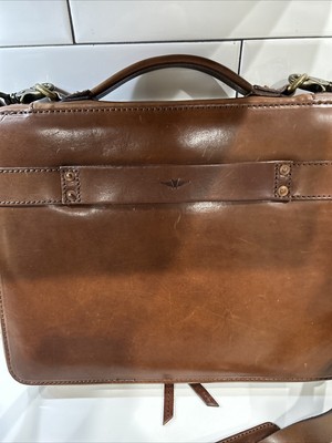 satchel & page brown leather briefcase Tech bag Vintage | eBay