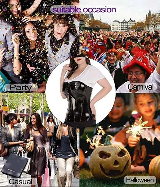 Mujeres Gótico Steampunk Negro Sobre Busto Corsé Con Cordones Top Cintura Entrenamiento Bustier Foto 4 de 4