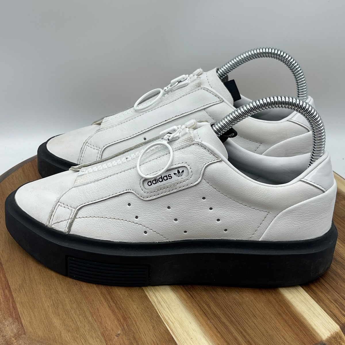 Adidas Shoes Womens Size 6 Sleek Super Zip White Leather