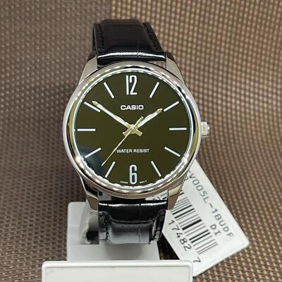 Orologio casual da uomo Casio MTP-V005L-1B in pelle analogica nera basic mini