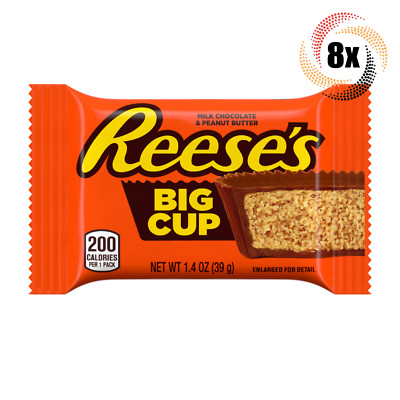 8x Packs Reese's Big Cup Milk Chocolate & Peanut Butter Flavored Candy | 1.4oz