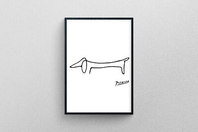 Picassos Dackel Line Zeichnung Poster Kunst Ausstellung Druck IN High