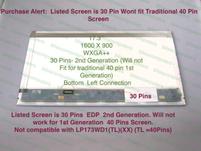 Dell PN DP/N 1JJ5N 01JJ5N LCD Screen LED laptop 17.3'' HD+ Display