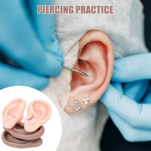6 Pairs Silicone Ear Model for Piercing Practice - Soft Flexible Reusable Fake E image 8