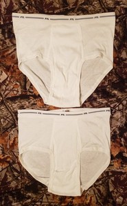Lot of 2 Vintage Men's Fruit of The Loom FTL Briefs Underwear White XL