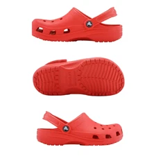 Crocs Classic Clog Red Unisex Slip-On Adult Shoes Lightweight
