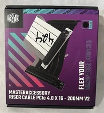 Sealed New Cooler Master MasterAccessory Riser Cable PCIe 4.0 x16 200mm V2 Black