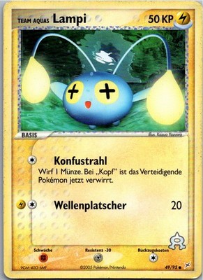 Pokémon Lampi 49/95 EX Team Magma vs Team Aqua 2005 Deutsch