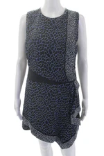 Proenza Schouler Womens Silk Abstract Print Sleeveless Dress Black Size 6