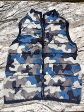 Boys Gymboree Blue Camo Puffer Full Zipper Vest XS