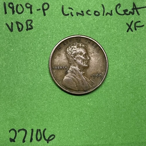 1909-P VDB Lincoln Wheat Cent 1c Xf Extra Fine