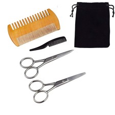 Motanar 4Piece Beard Scissors Set, Grooming Scissors, Mustache Beard Combs,...