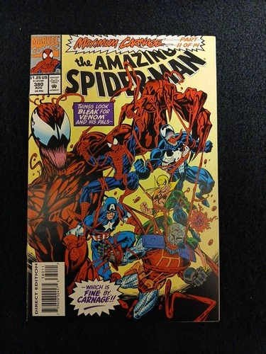 1993 MARVEL COMICS AMAZING SPIDER-MAN #380 VFNM/NM VINTAGE MAXIMUM CARNAGE PT 11
