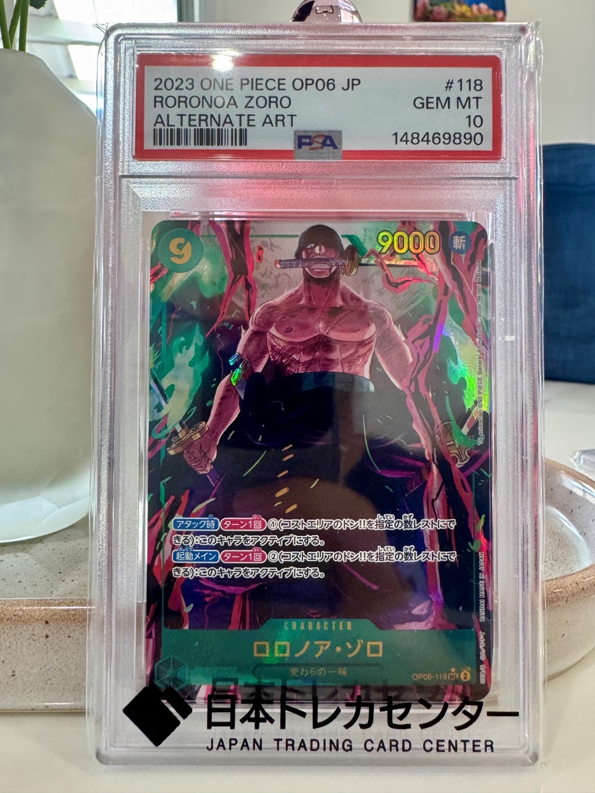 One Piece TCG Card Game Chinese Roronoa Zoro OP06-118 SEC Manga Art PSA 10