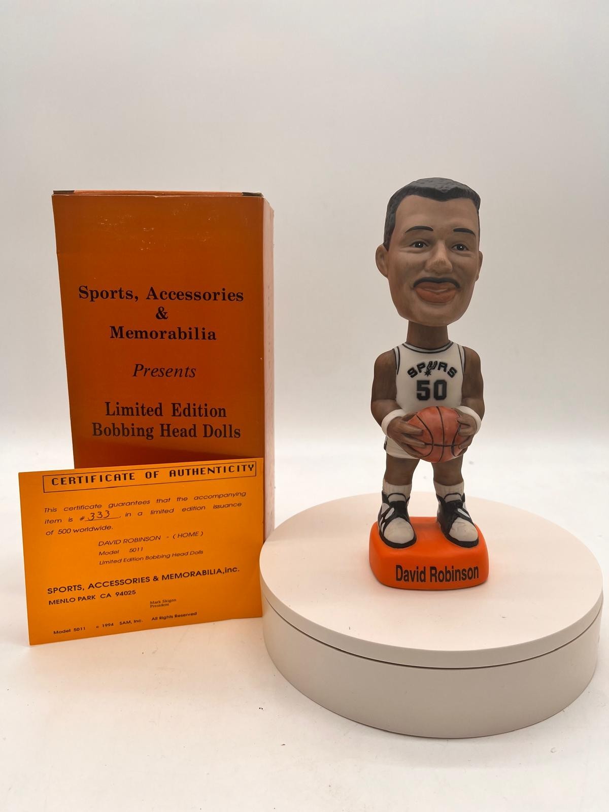 Auction 57 NBA David Robinson Limited Edition Bobblehead Bobbing Head NoddlerPROBSTEIN is actively accepting consignments !!