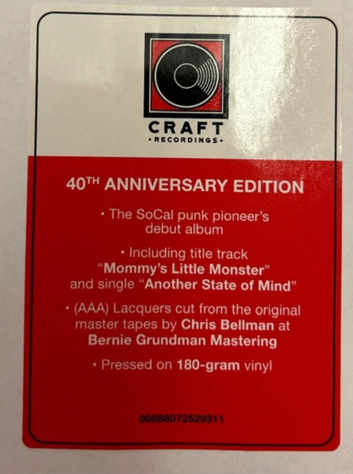 Mommy's Little Monster (40th Anniversary) by Social Distortion (Record, 2023) - Image 3 of 3