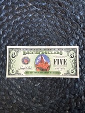 Disney Dollar Five Big Thunder Mountain Railroad comme neuf numéro de série A007491 ��