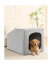 Hovicaed Indoor Dog House Extra Large Sized Dog Tent with Cave Bed 42x30ins